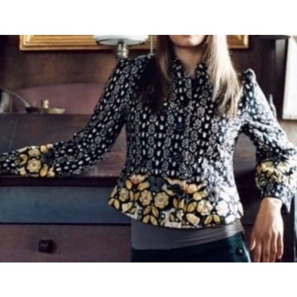 Anthropologie Jackets & Blazers - Anthropologie Elevenses Deer Yard Puff Sleeve Quilted Cottagecore Career…